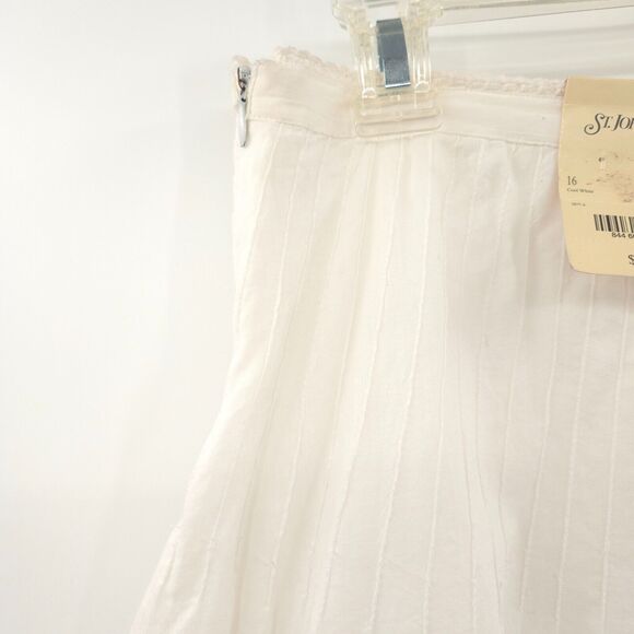 St John's Bay A-line cotton skirt Size 16 white lace crochet coquette romantic - Picture 10 of 13